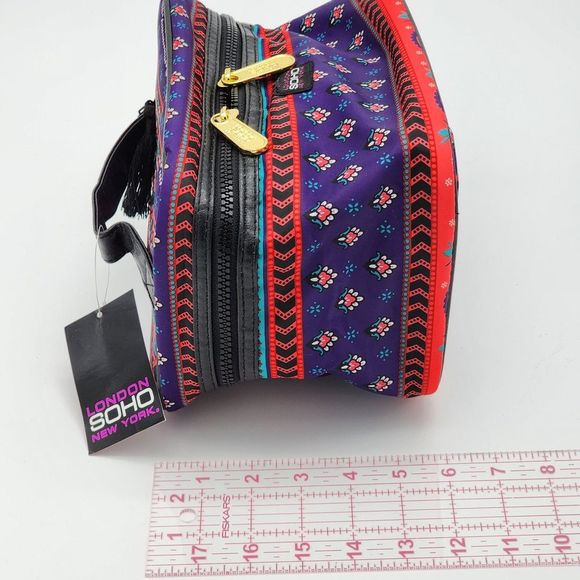 Soho Beauty Paisley Red Purple Makeup Storage Bag - Picture 12 of 12